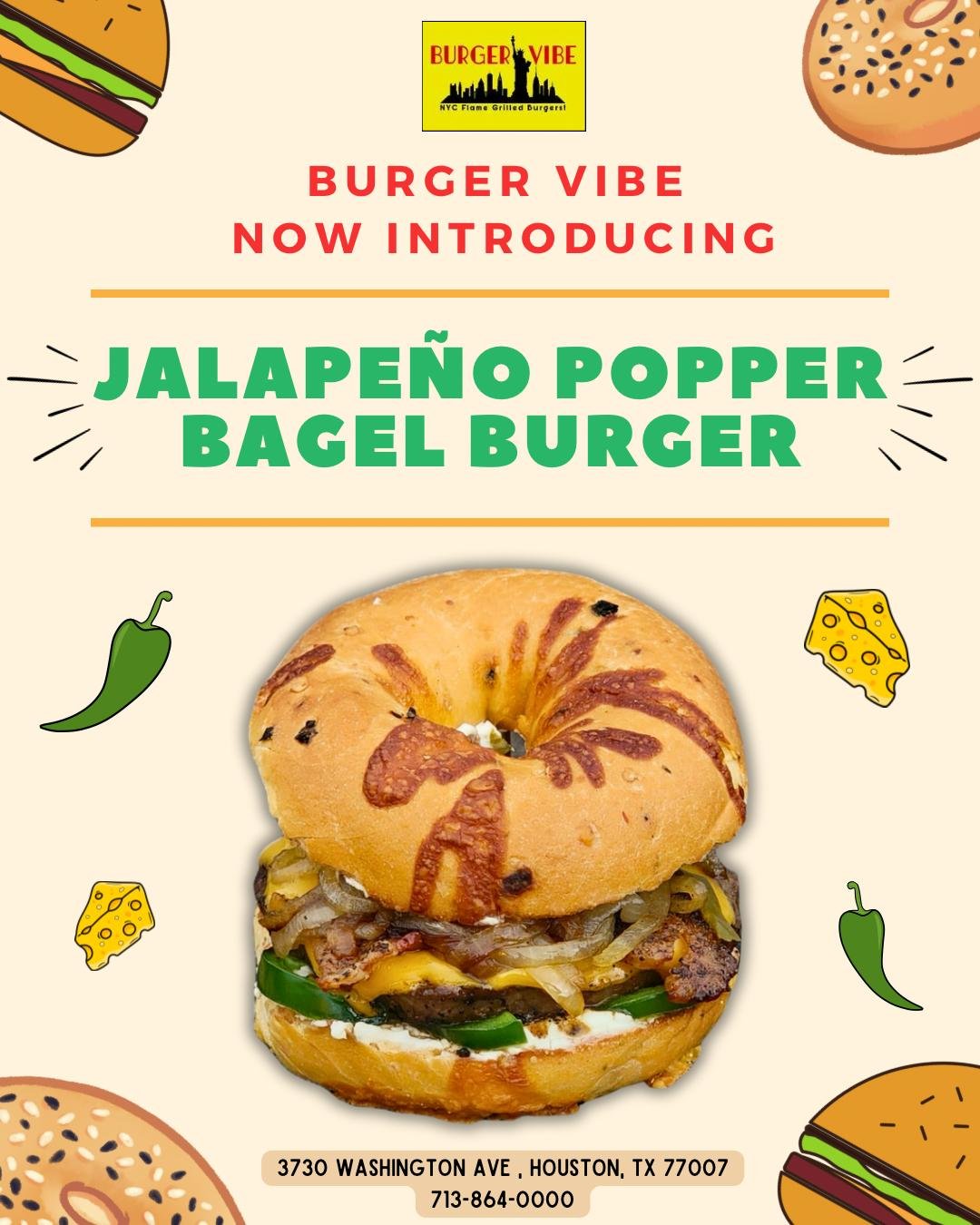 3- Jalapenio Popper Bagel Burger